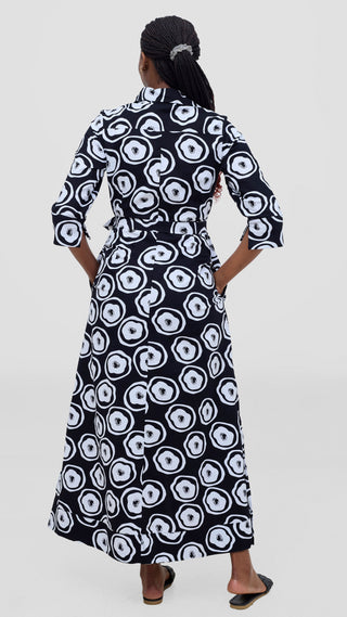 Safari by Vivo Zehra 3/4 Sleeve Kitenge Maxi Dress -  Naji Print