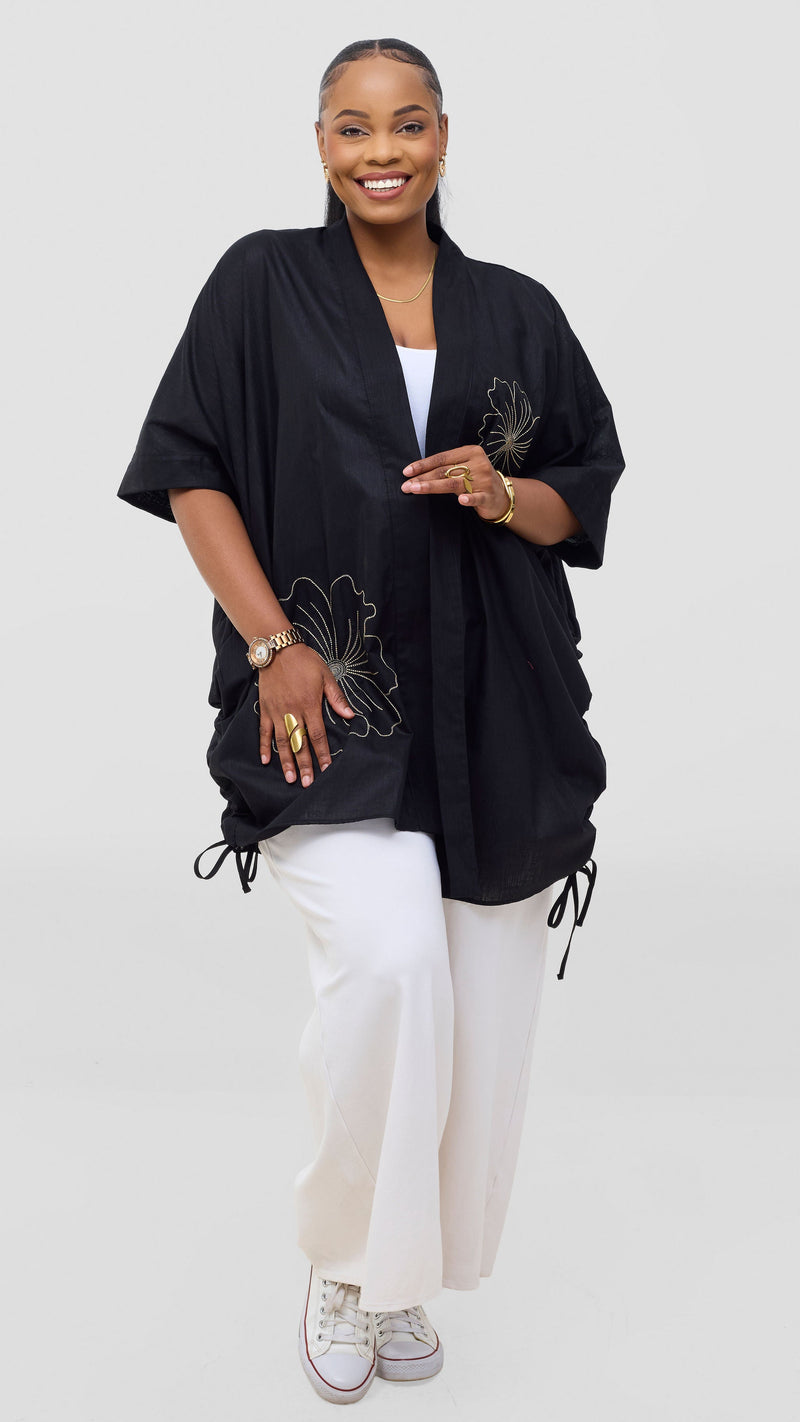 Safari by Vivo Zehra Embroidered Linen Kimono -