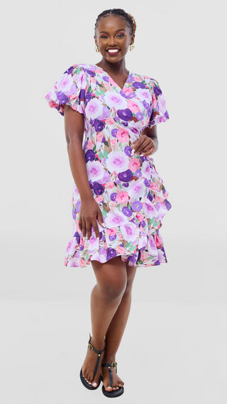 Safari by Vivo Cotton Wrap Dress -  Print