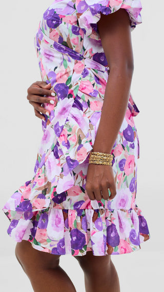 Safari by Vivo Cotton Wrap Dress -  Print