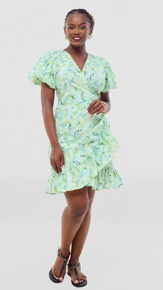 Safari by Vivo Cotton Wrap Dress -  Print