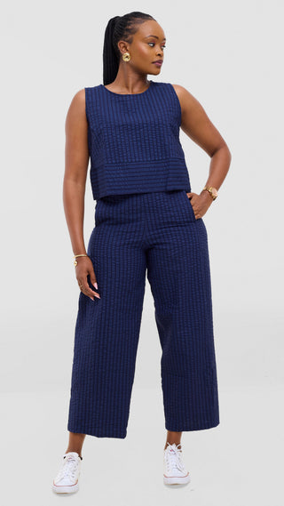 Safari by Vivo Zehra Sleeveless Boxy Top - Navy