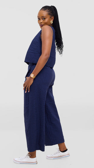 Safari by Vivo Zehra Sleeveless Boxy Top - Navy