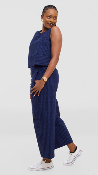 Safari by Vivo Zehra Sleeveless Boxy Top - Navy