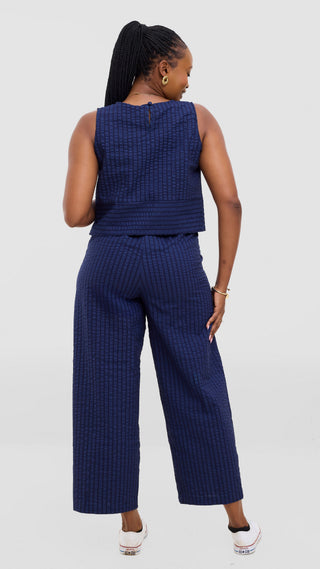 Safari by Vivo Zehra Sleeveless Boxy Top - Navy
