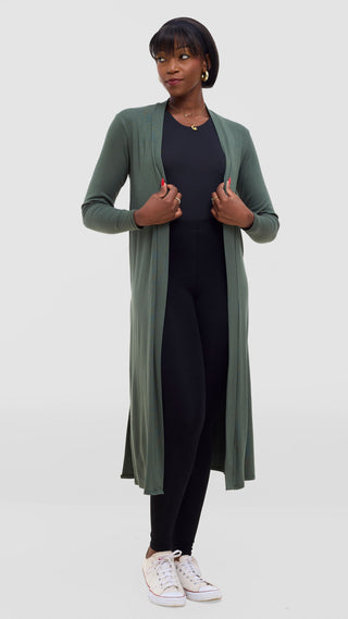 Safari Long Sleeve Waterfall - Army Green