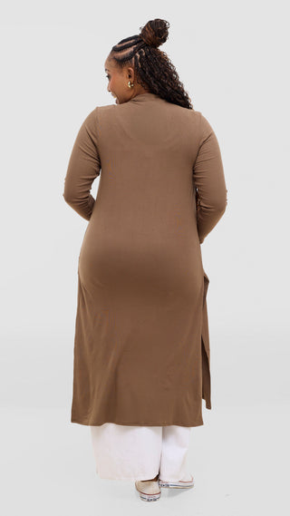 Safari Long Sleeve Waterfall - Dark Tan