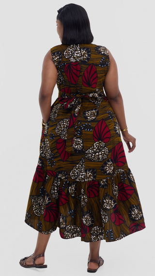 Safari Savannah Kitenge  Midi Wrap Dress - Sipo Print
