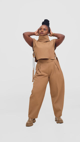 Shiv & Shikie X Safari Turtleneck Vest - Taupe