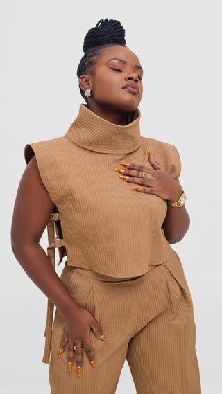 Shiv & Shikie X Safari Turtleneck Vest - Taupe
