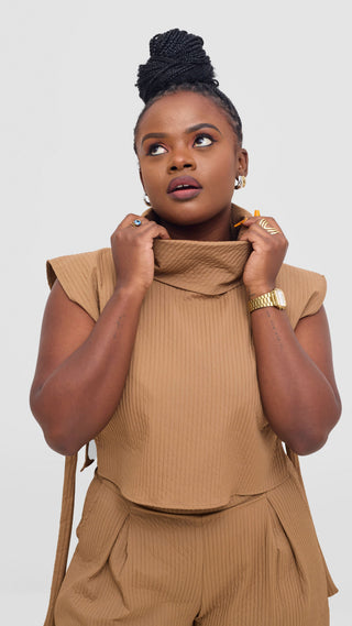 Shiv & Shikie X Safari Turtleneck Vest - Taupe