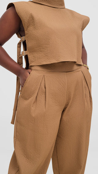 Shiv & Shikie X Safari Turtleneck Vest - Taupe