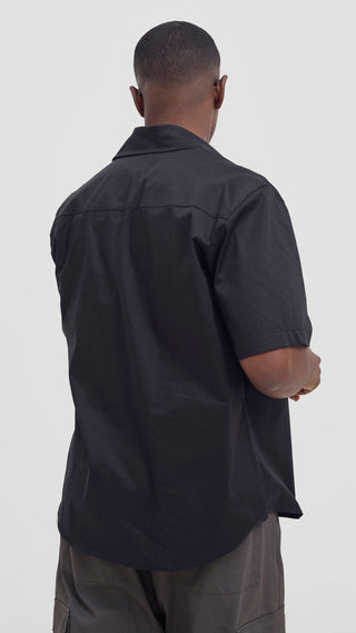 Shiv & Shikie X Safari Short Sleeve Shirt - Black - Shopzetu