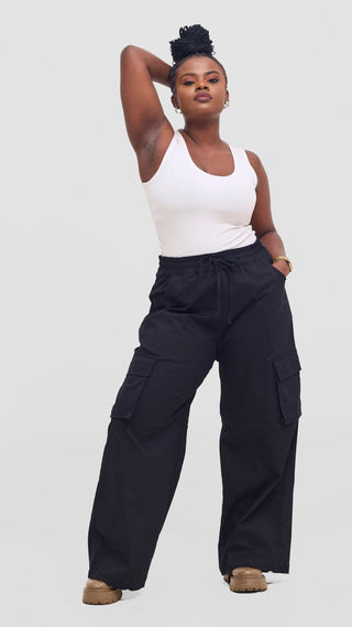 Shiv & Shikie X Safari Cargo Pants - Black - Shopzetu