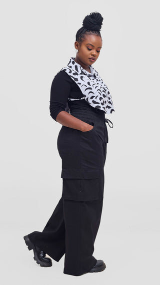 Shiv & Shikie X Safari Faux Collar Printed Shirt - Grey/Black Ezi Print