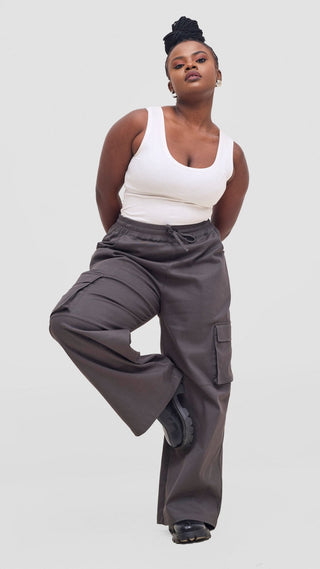 Shiv & Shikie X Safari Cargo Pants - Dark Grey - Shopzetu