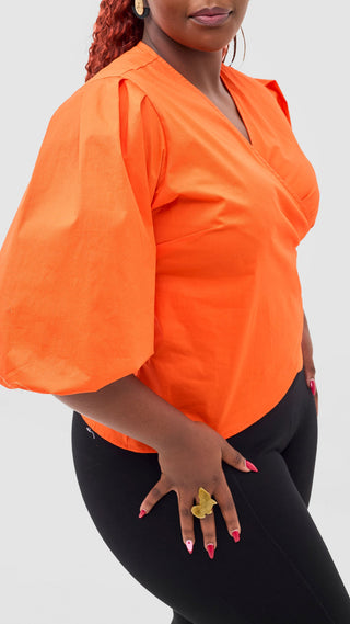Safari Naledi Wrap Top - Orange