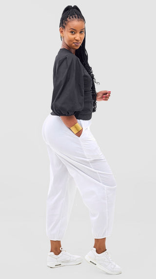 Safari Naledi Wrap Top - Black - Shopzetu