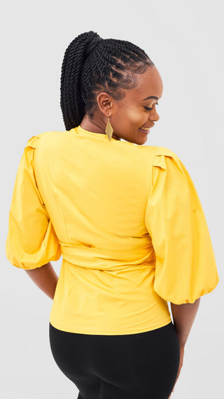 Safari Naledi Wrap Top - Mustard