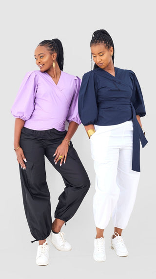 Safari Naledi Wrap Top - Purple - Shopzetu