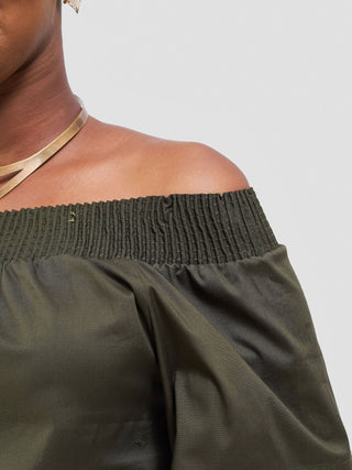Safari Zene Off Shoulder Top - Hunters - Shopzetu