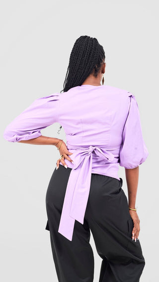 Safari Naledi Wrap Top - Purple - Shopzetu