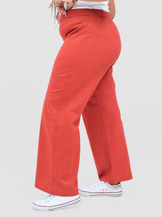 Safari Tiwa Straight Leg Pants - Rust - Shopzetu