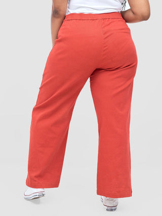 Safari Tiwa Straight Leg Pants - Rust - Shopzetu