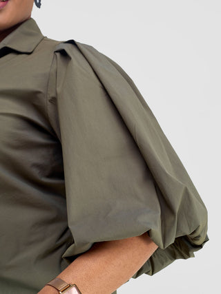 Safari Mali 3/4 Bishop Sleeve  Tie Top MG -