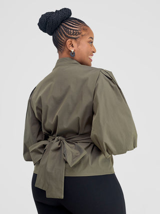 Safari Mali 3/4 Bishop Sleeve  Tie Top MG -