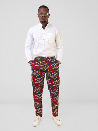 Safari Njano Men's Straight Leg Pants - Jura Print