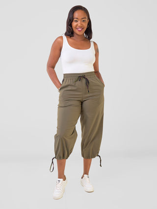 Safari Njano Joggers - Hunters Green / Shama Print