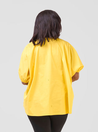 Safari Njano Tie Front Wide Top - Mustard
