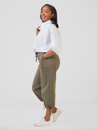 Safari Njano Cowl Top - White
