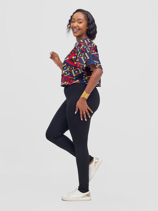 Safari Nimali Ruffle Sleeve Top - Jura Print