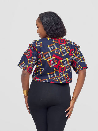 Safari Nimali Ruffle Sleeve Top -