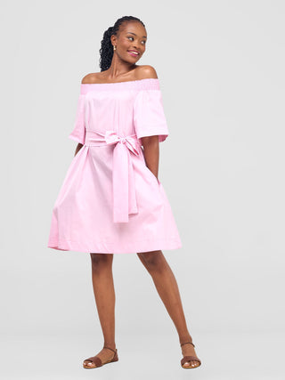 Safari by Vivo Zene Off Shoulder Dress - Pink
