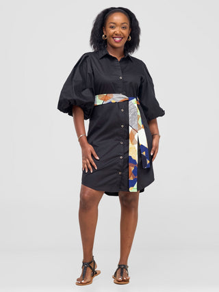 safari style shirt dress Cotton Belted Safari Shirt Dress
