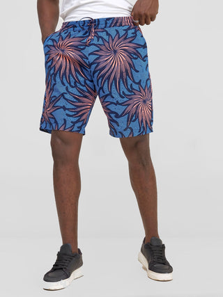 Safari Men' Kitenge Drawstring Shorts - Tana