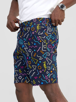 Safari Men's Kitenge Drawstring Shorts - Tari Print