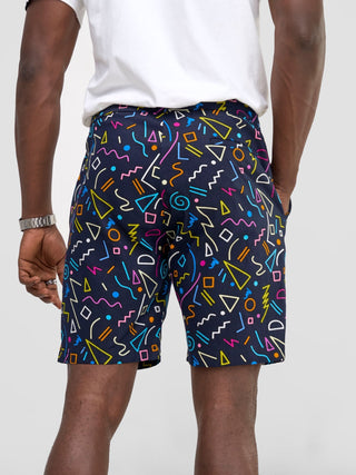 Safari Men's Kitenge Drawstring Shorts - Tari Print