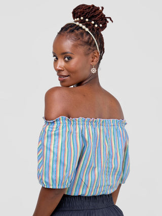 Safari Kikoy Off Shoulder Crop Top -