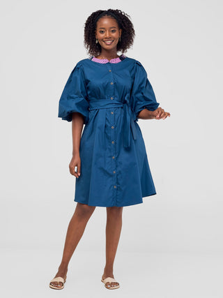 Safari Mali Bishop Sleeve Tent Dress - Teal
