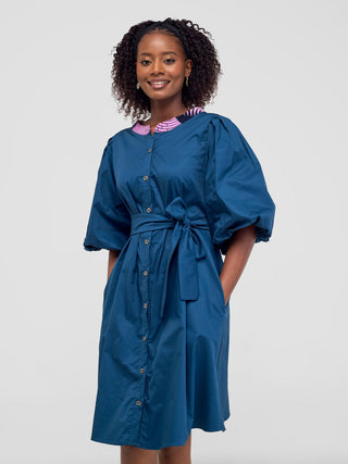 Safari Mali Bishop Sleeve Tent Dress - Teal