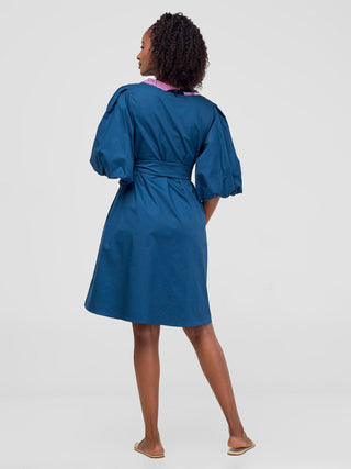 Safari by Vivo Mali Bishop Sleeve Tent Dress - Teal