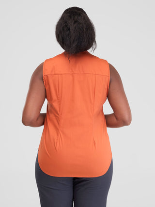 Safari by Vivo Kamari Halter Shirt - Rust Orange