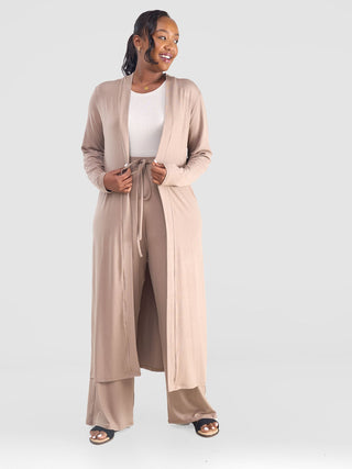 Safari Long Sleeve Waterfall - Light Taupe