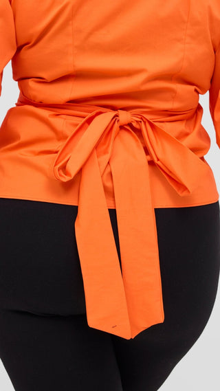 Safari Naledi Wrap Top - Orange - Shopzetu