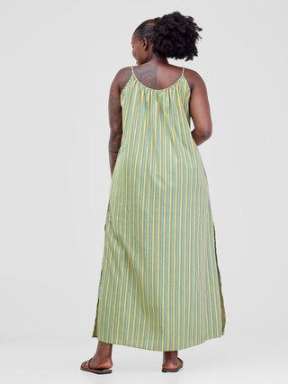 Safari Haya Strappy Tie Back Maxi Dress - Dark Green Kiki