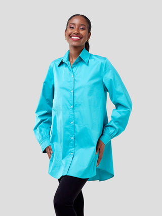 Safari Kaya Long Sleeve Collar Shirt - Blue